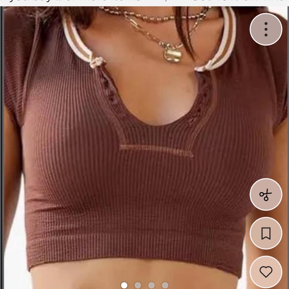Urban Outfitters Ribbed Brown Crop Top